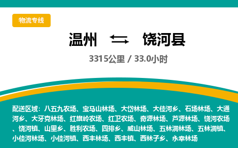 溫州到饒河縣物流專線