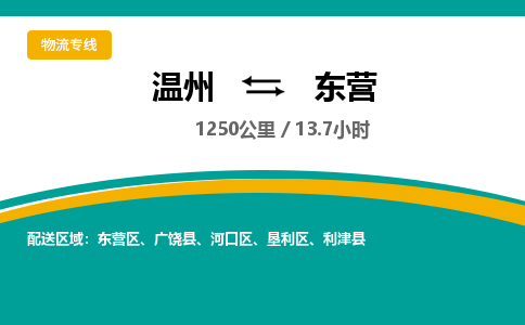 溫州到東營墾利區物流專線