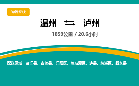 溫州到瀘州江陽區物流專線