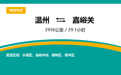 溫州到嘉峪關鏡鐵區物流專線